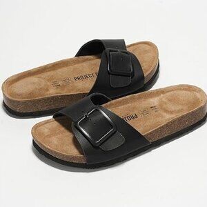 Project Cloud Leather Sandals - Black